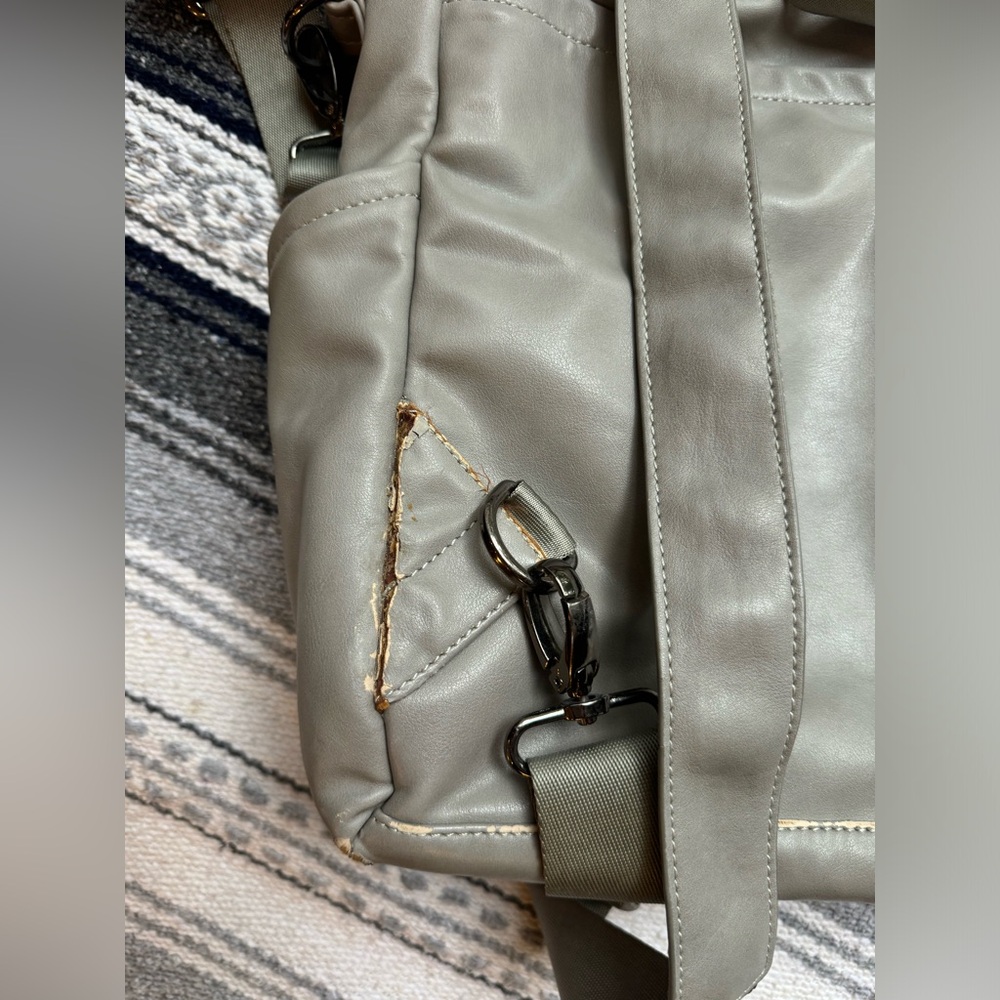 Grey Azaria Vegan Leather Diaper Bag - Picture 6 of 9